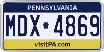 PA license plate MDX4869