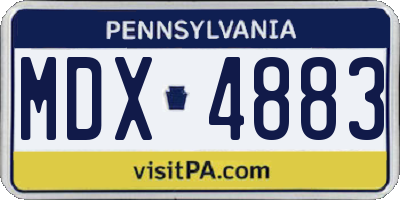 PA license plate MDX4883