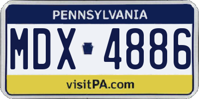 PA license plate MDX4886