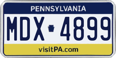 PA license plate MDX4899