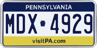 PA license plate MDX4929