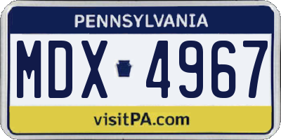 PA license plate MDX4967