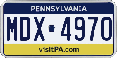 PA license plate MDX4970