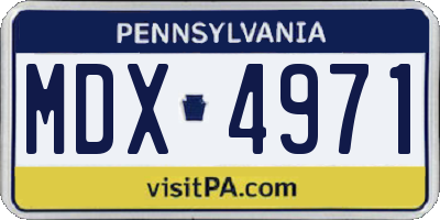 PA license plate MDX4971