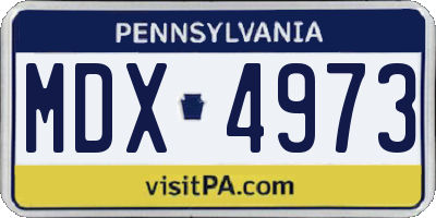 PA license plate MDX4973