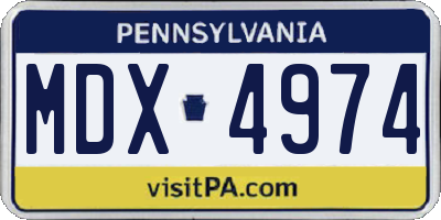 PA license plate MDX4974