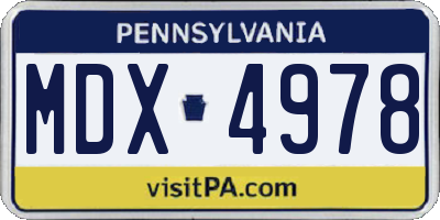 PA license plate MDX4978