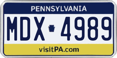PA license plate MDX4989