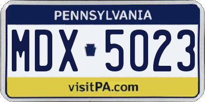 PA license plate MDX5023
