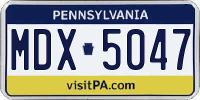 PA license plate MDX5047