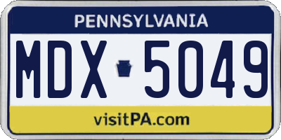 PA license plate MDX5049