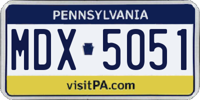 PA license plate MDX5051