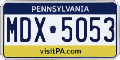 PA license plate MDX5053