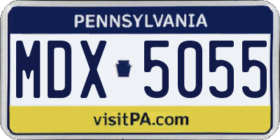 PA license plate MDX5055