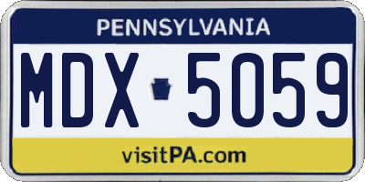 PA license plate MDX5059