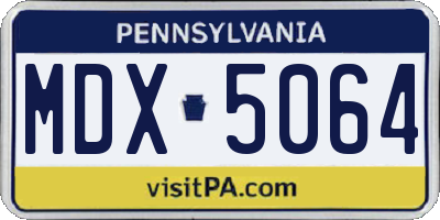 PA license plate MDX5064