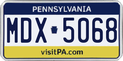 PA license plate MDX5068