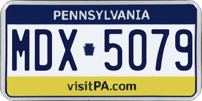 PA license plate MDX5079