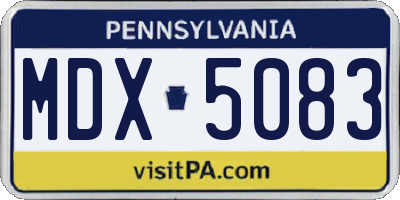 PA license plate MDX5083