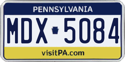 PA license plate MDX5084