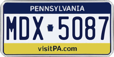 PA license plate MDX5087