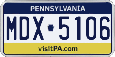 PA license plate MDX5106