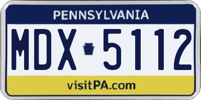 PA license plate MDX5112