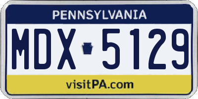 PA license plate MDX5129