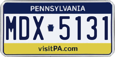 PA license plate MDX5131