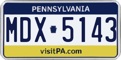 PA license plate MDX5143