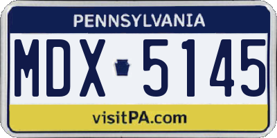 PA license plate MDX5145