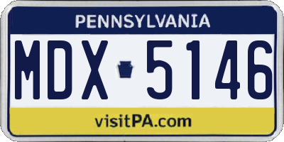 PA license plate MDX5146