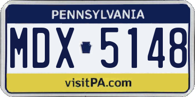 PA license plate MDX5148