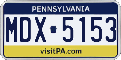 PA license plate MDX5153
