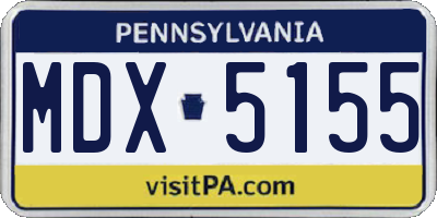 PA license plate MDX5155