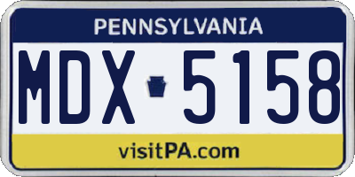 PA license plate MDX5158