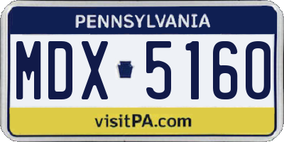 PA license plate MDX5160