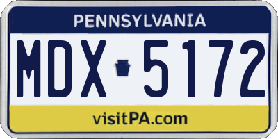 PA license plate MDX5172
