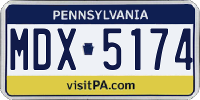 PA license plate MDX5174
