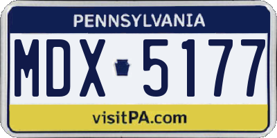 PA license plate MDX5177