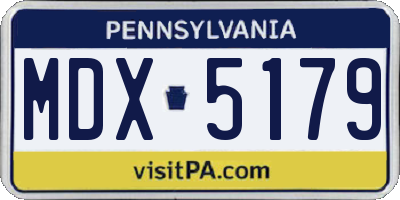 PA license plate MDX5179
