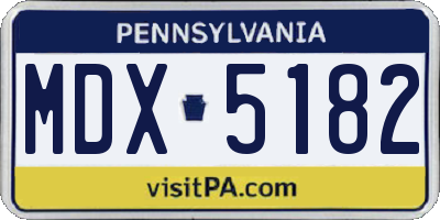 PA license plate MDX5182