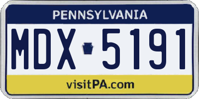 PA license plate MDX5191