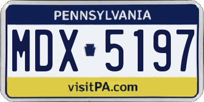 PA license plate MDX5197