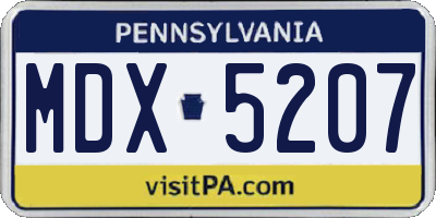 PA license plate MDX5207