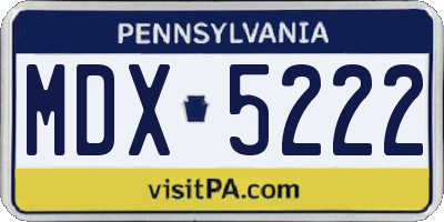 PA license plate MDX5222