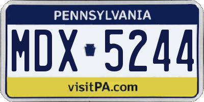 PA license plate MDX5244