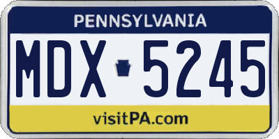 PA license plate MDX5245