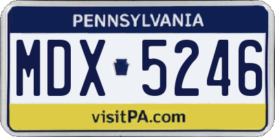 PA license plate MDX5246