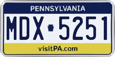 PA license plate MDX5251